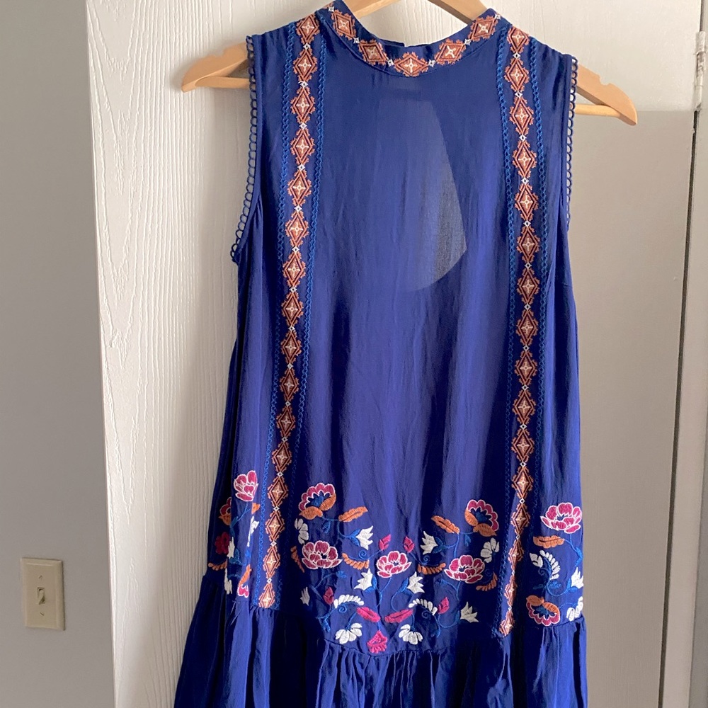 Xhilaration Target Blue Embroidered Dress